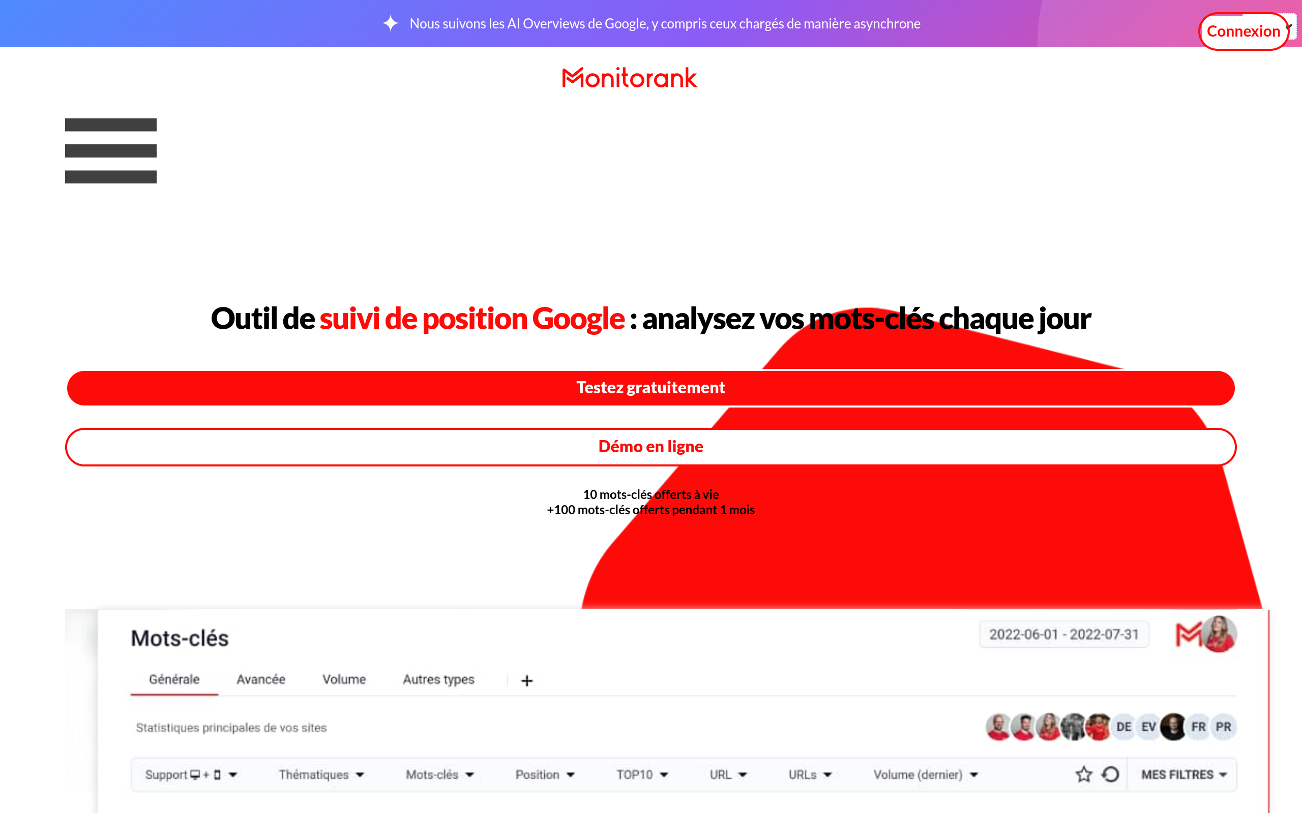 Aperçu du site monitorank.com